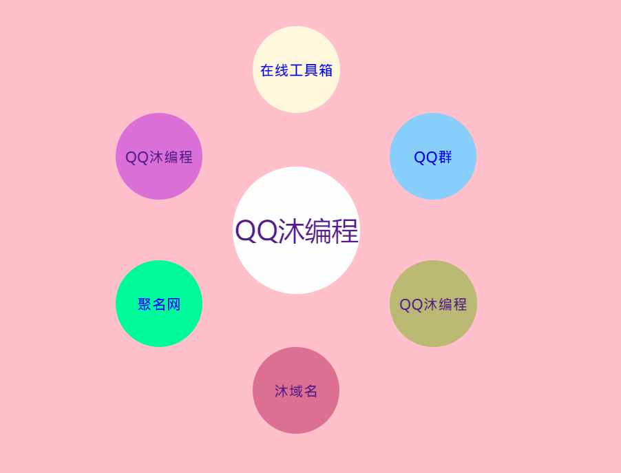 漂亮的七彩个人引导页HTML导航源码-QQ沐编程