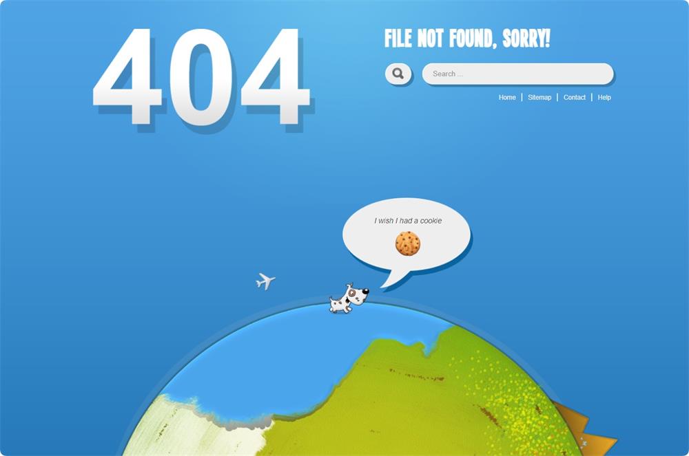 小狗绕地球奔跑动态404页面HTML源码-QQ沐编程